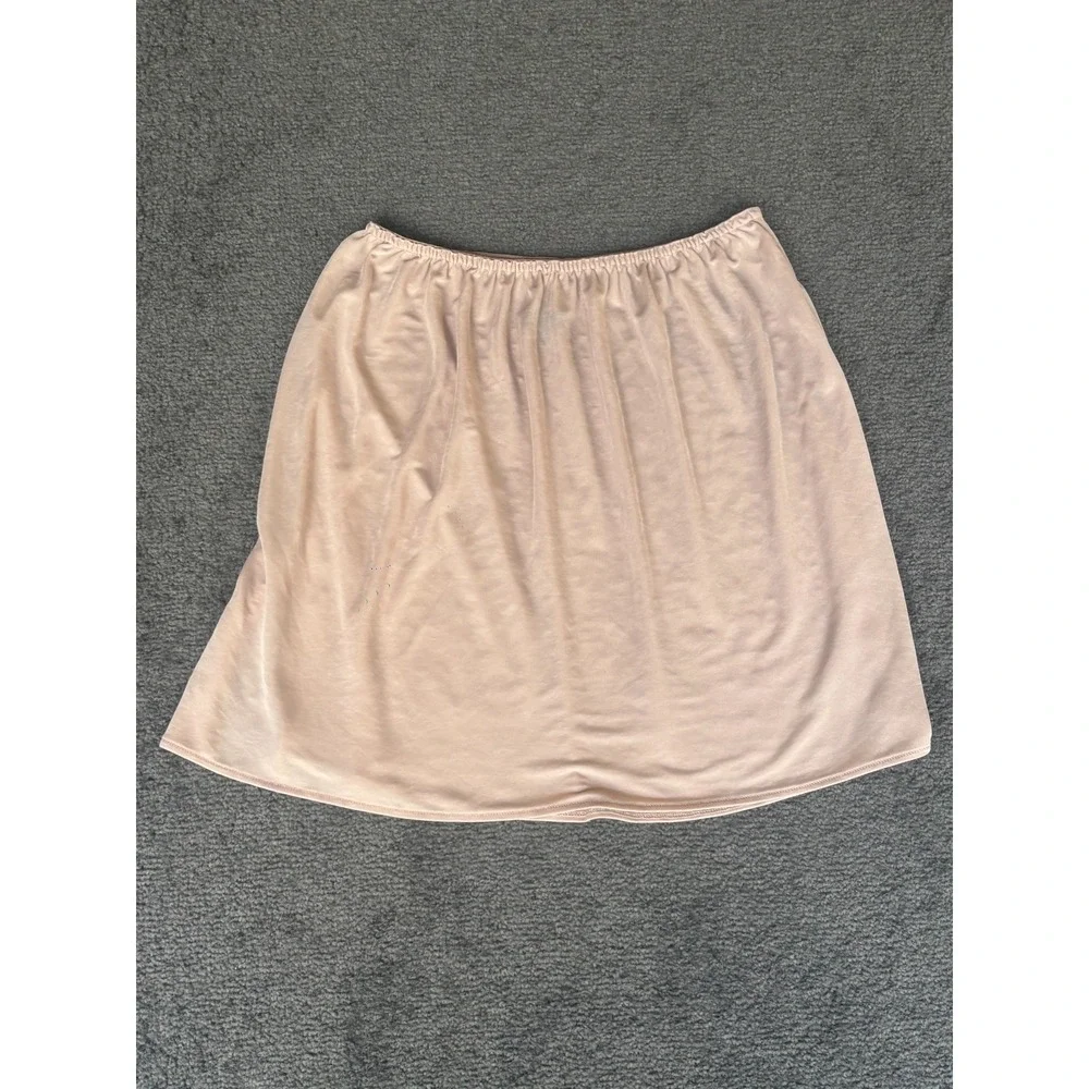 Vassarette A-Line Skirt Women's Large Sand 100% Polyester Elastic Waist Pull On